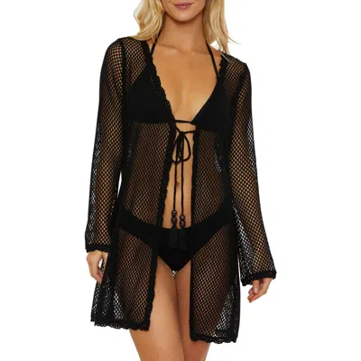 Isabella Rose Amalfi Tie Front Cover-up In Black