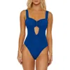 Isabella Rose Belmore Pleated One-piece Swimsuit In Blue
