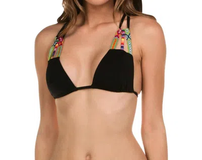 Isabella Rose Besties Solid Triangle Bikini Top In Isa Black In Multi