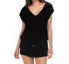Isabella Rose Lolita Cowl Back Crochet Tunic In Isa Black In Multi