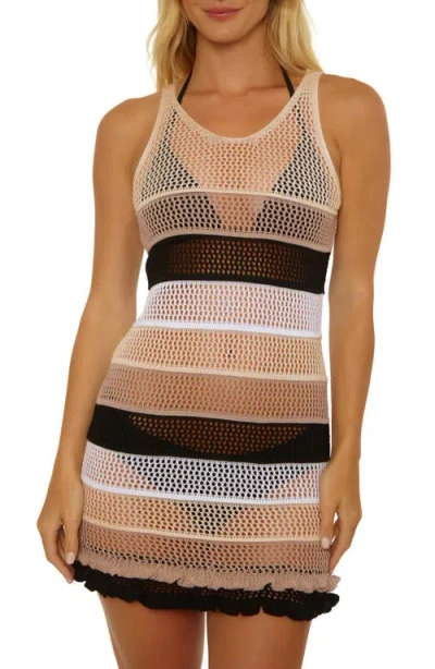 Isabella Rose Mariposa Open Knit Cover-up Dress In Multi