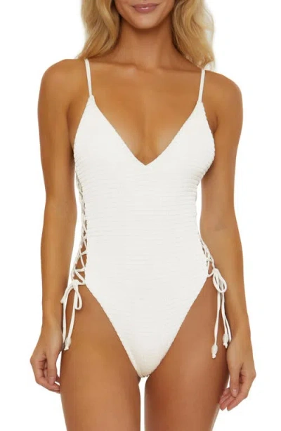 Isabella Rose Maza Plunge One-piece Swimsuit In White