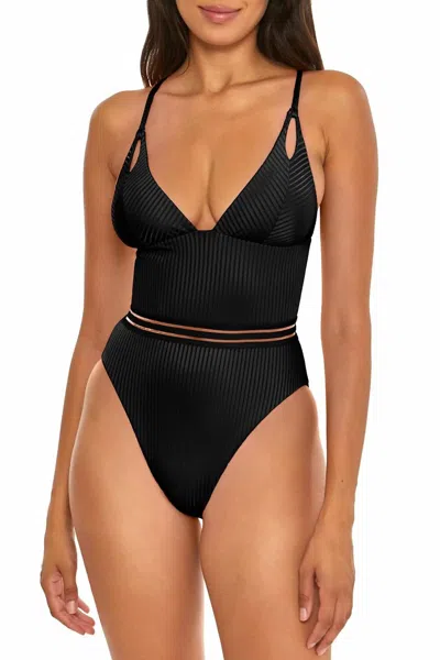 Isabella Rose Standard Queensland High Leg One Piece Swimsuit In Black