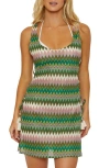 Isabella Rose Title Wave Cover-up Minidress In Blue Multi