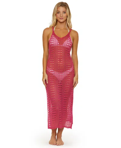 Isabella Rose Women's Tuscany Knit Tank Swim Cover-up Dress In Rouge