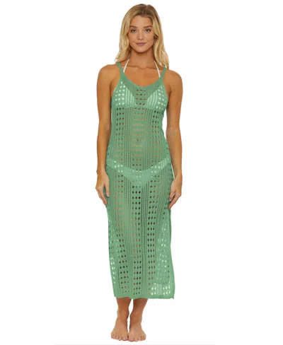 Isabella Rose Women's Tuscany Knit Tank Swim Cover-up Dress In Sea Foam