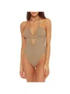 ISABELLA ROSE WOMENS CUT-OUT NYLON ONE-PIECE SWIMSUIT