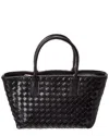 Isabella Rosetti Anya Hand-woven Leather Satchel In Black
