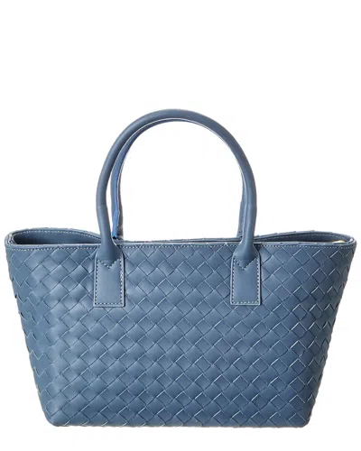 Isabella Rosetti Anya Hand-woven Leather Satchel In Blue