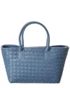 Isabella Rosetti Anya Hand-woven Leather Satchel In Blue