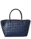 Isabella Rosetti Anya Hand-woven Leather Satchel In Blue