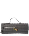 Isabella Rosetti Faye Hand-woven Leather Clutch