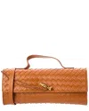Isabella Rosetti Faye Hand-woven Leather Clutch