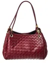 Isabella Rosetti Georgina Woven Leather Shoulder Bag In Red