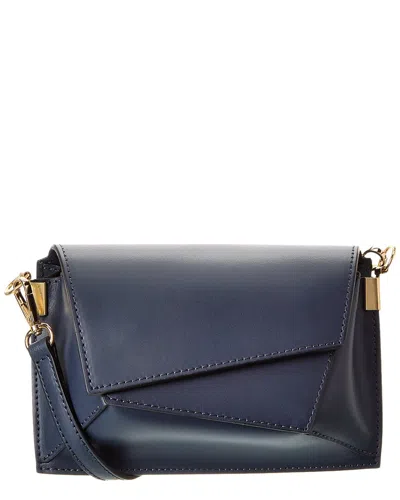 Isabella Rosetti Hazel Leather Crossbody In Blue