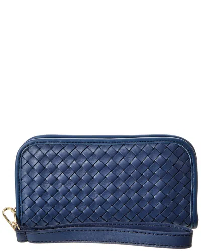 Isabella Rosetti Nora Hand-woven Leather Clutch