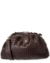 Isabella Rosetti Nora Hand-woven Leather Clutch In Brown