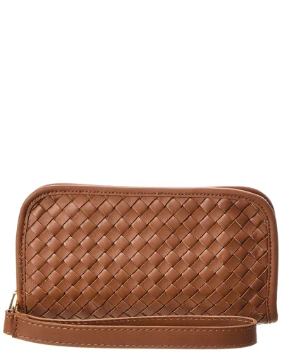 Isabella Rosetti Ora Hand-woven Leather Wallet In Brown