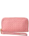 Isabella Rosetti Ora Hand-woven Leather Wallet In Pink