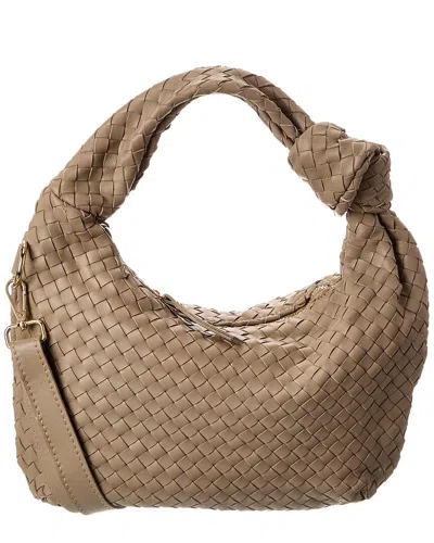 Isabella Rosetti Sylvie Hand-woven Leather Shoulder Bag In Brown