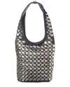 Isabella Rossetti Alice Studded Leather Shoulder Bag In Blue