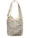 Isabella Rossetti Alice Studded Leather Shoulder Bag In Sand
