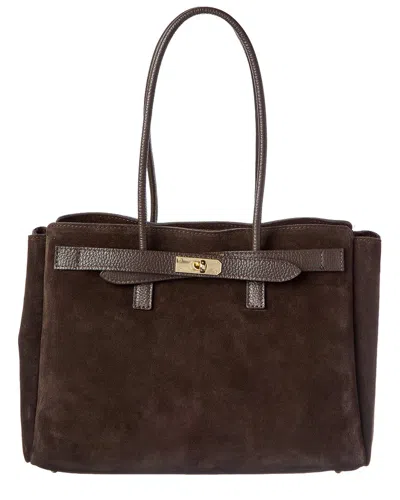 Isabella Rossetti Aurelia Suede Handbag In Brown