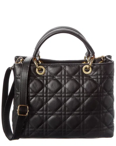 Isabella Rossetti Blair Quilted Leather Tote In Black