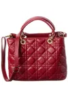 Isabella Rossetti Blair Quilted Leather Tote In Red