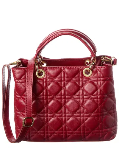 Isabella Rossetti Blair Quilted Leather Tote In Red