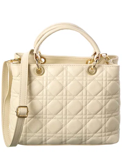 Isabella Rossetti Blair Quilted Leather Tote In Sand