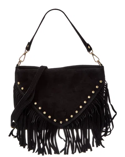 Isabella Rossetti Celia27 Studded Fringe Leather Shoulder Bag In Black