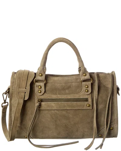 Isabella Rossetti Charlotte Suede Tote In Green