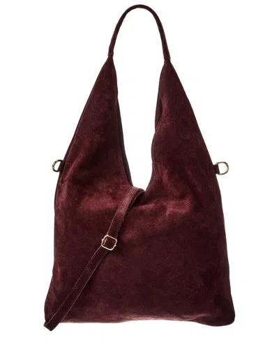Isabella Rossetti Chloe Suede Tote In Burgundy