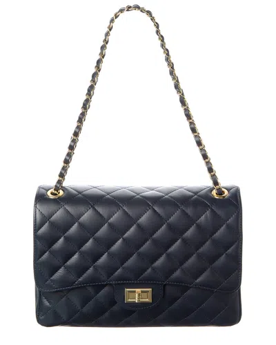 Isabella Rossetti Danielle Quilted Leather Shoulder Bag In Blue