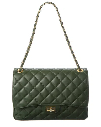 Isabella Rossetti Danielle Quilted Leather Shoulder Bag In Green