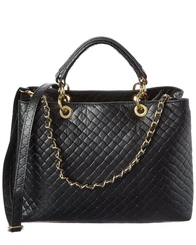 Isabella Rossetti Elspeth Leather Handbag In Black