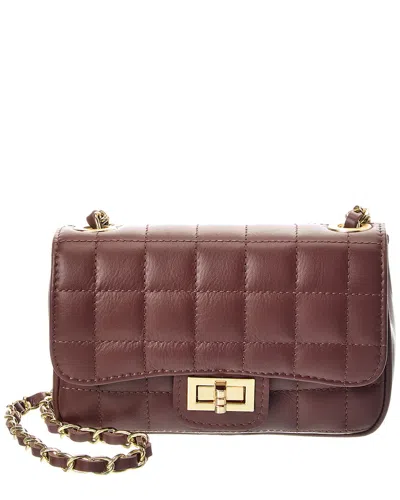 Isabella Rossetti Evelyn Leather Quilted Crossbody In Brown