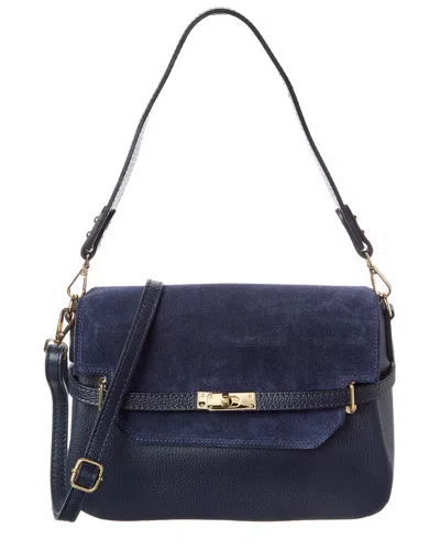 Isabella Rossetti Greta Suede & Leather Handbag In Purple