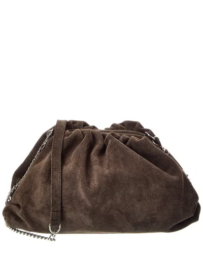 Isabella Rossetti Halle Leather Clutch In Brown