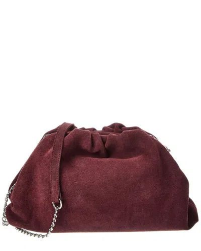 Isabella Rossetti Halle Leather Clutch In Burgundy