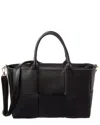 Isabella Rossetti Isabel Hand-woven Leather Tote In Black