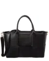Isabella Rossetti Isabel Hand-woven Leather Tote In Black