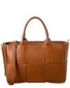 Isabella Rossetti Isabel Hand-woven Leather Tote In Brown