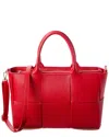 Isabella Rossetti Isabel Hand-woven Leather Tote In Red