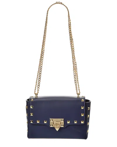 Isabella Rossetti Juliette Studded Leather Shoulder Bag In Blue