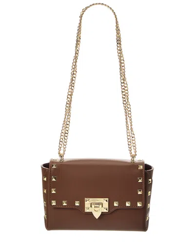 Isabella Rossetti Juliette Studded Leather Shoulder Bag In Burgundy