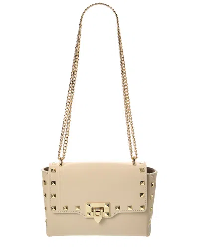 Isabella Rossetti Juliette Studded Leather Shoulder Bag In Neutral