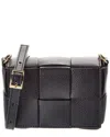 Isabella Rossetti Leah Hand-woven Leather Crossbody In Black