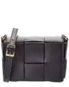 Isabella Rossetti Leah Hand-woven Leather Crossbody In Black
